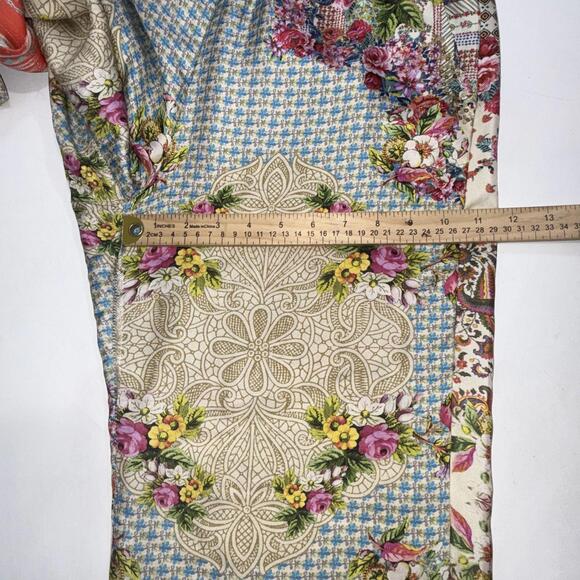 Johnny Was Zastone Womens Pant Sz S Silk Wide Leg Pants BOHO Floral Pockets FLAW - Picture 15 of 15